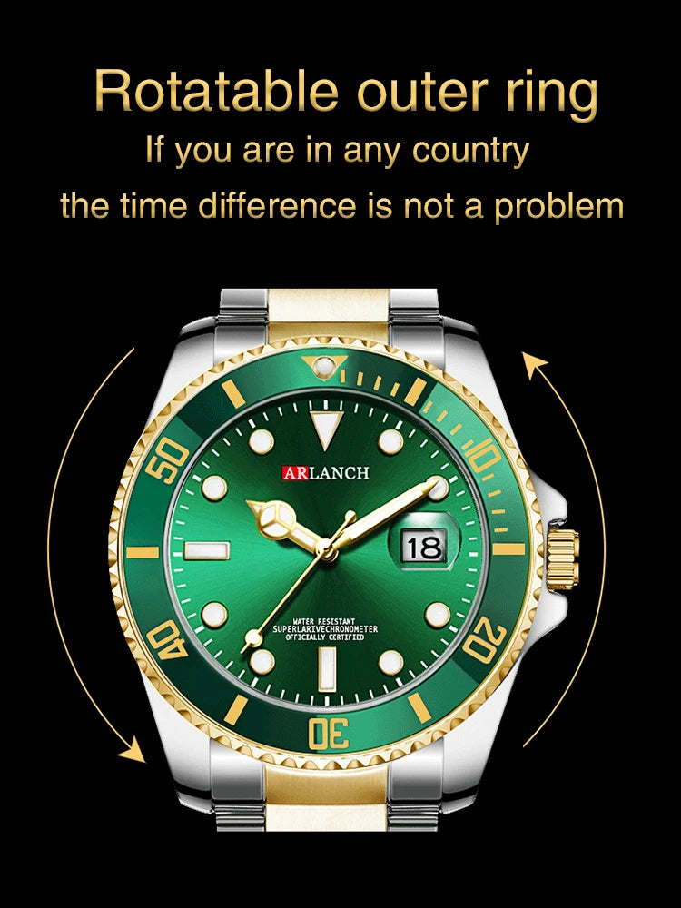 ARLANCH Hot Sell Men Quatrz Watch Sport Mens Watches Top Brand Luxury Waterproof Full Steel Quartz Clock Men Relogio Masculino