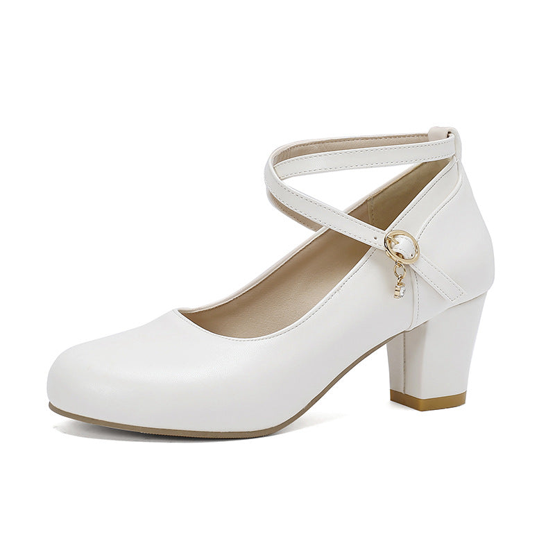 Mary Jane Schuhe Arbeitsschuhe mit klobigem Absatz und hohem Absatz