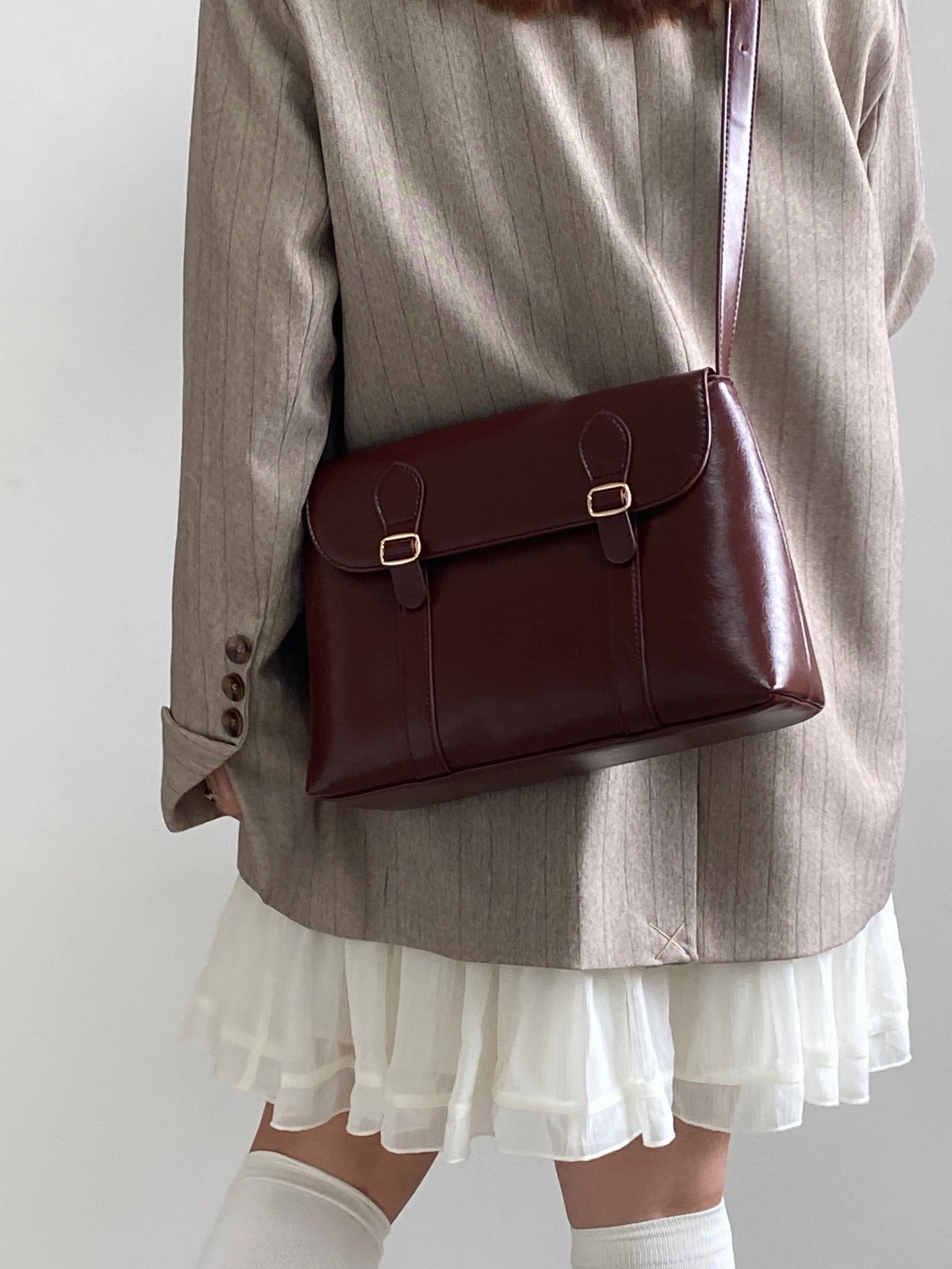 Vintage Women's Shoulder Bag Large Capacity Ladies Tote Purse Handbags Pu Leather Female Messenger Bags College Girls Book Bag