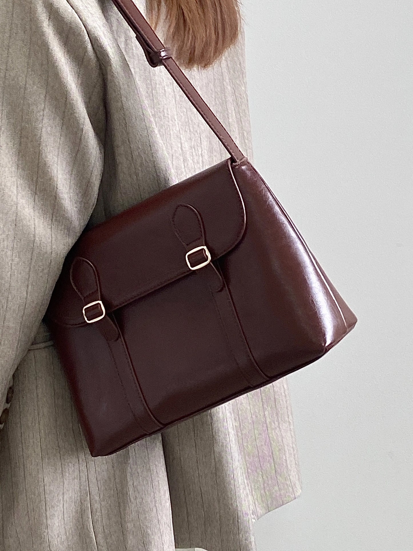 Vintage Women's Shoulder Bag Large Capacity Ladies Tote Purse Handbags Pu Leather Female Messenger Bags College Girls Book Bag