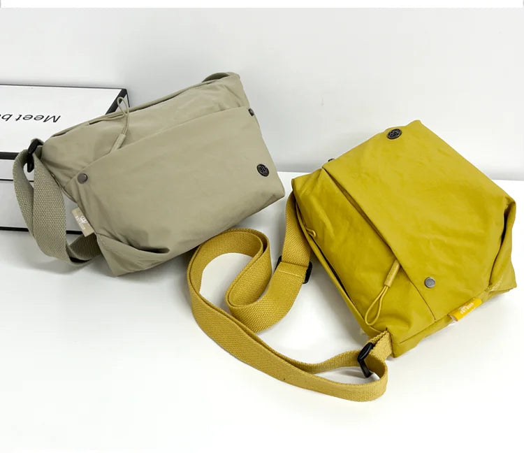 Ultra-light Nylon Crossbody Bag for Women Adjustable Wide Strap Lightweight Women's Bag Zipper Closure Stylish Messenger Bag