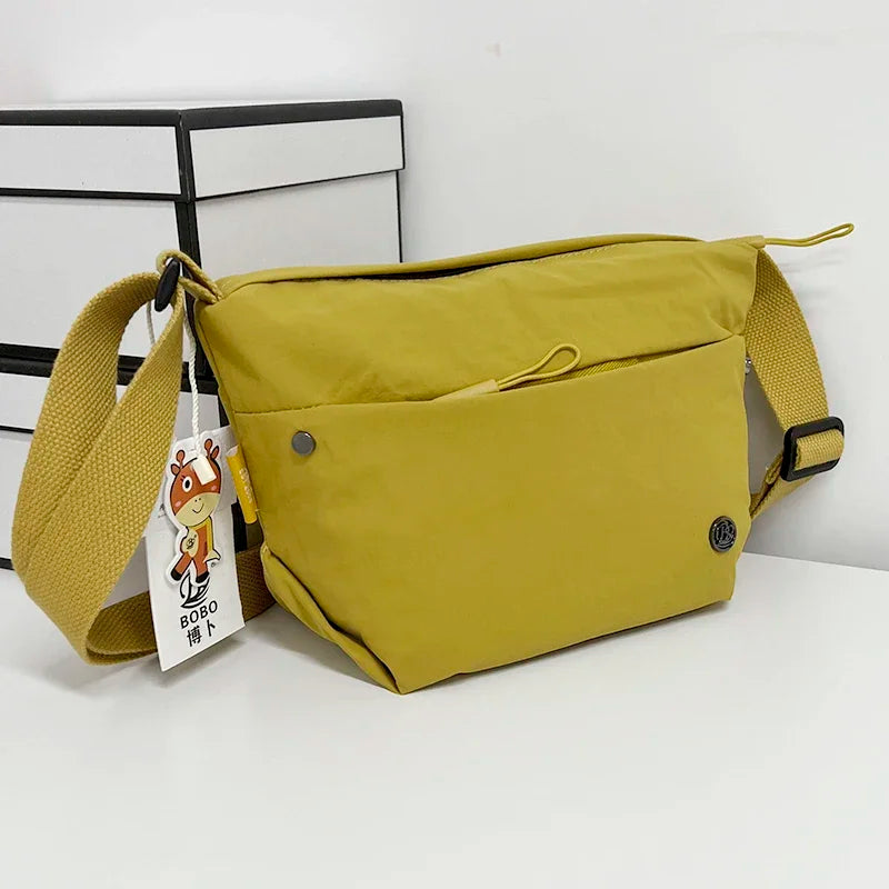 Ultra-light Nylon Crossbody Bag for Women Adjustable Wide Strap Lightweight Women's Bag Zipper Closure Stylish Messenger Bag