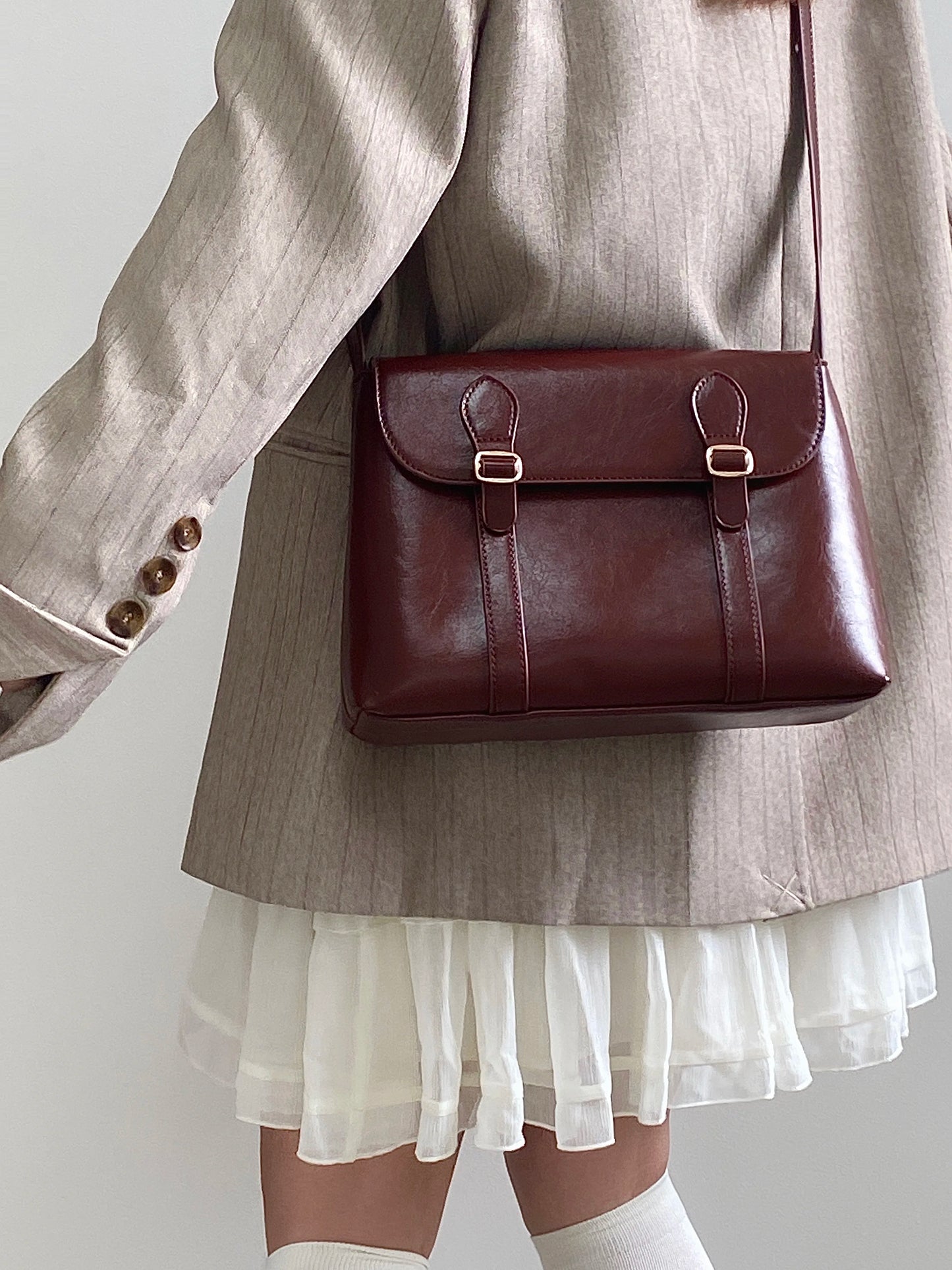 Vintage Women's Shoulder Bag Large Capacity Ladies Tote Purse Handbags Pu Leather Female Messenger Bags College Girls Book Bag