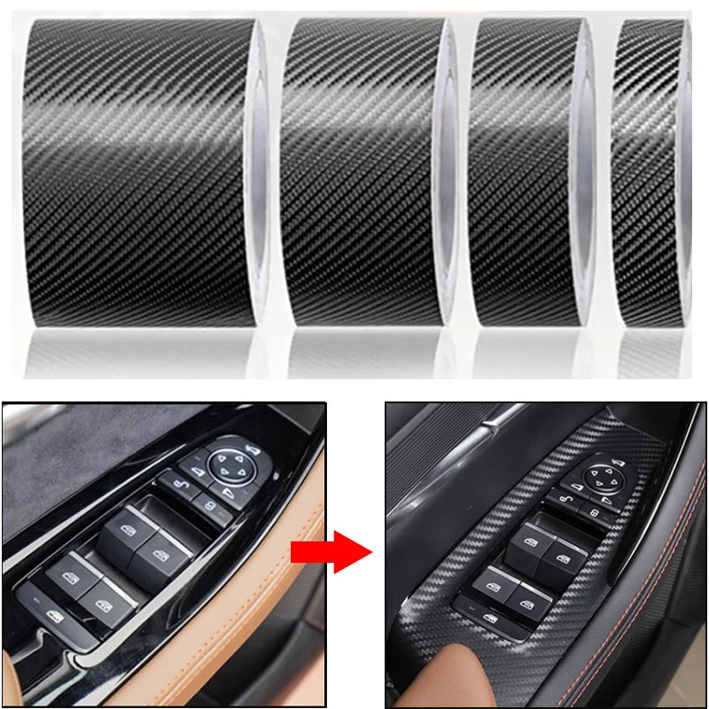 Anti Scratch Car Door Sill Protector Sticker Nano Carbon Fiber DIY Paste Protector Strip Auto Side Mirror Protection Tape Film