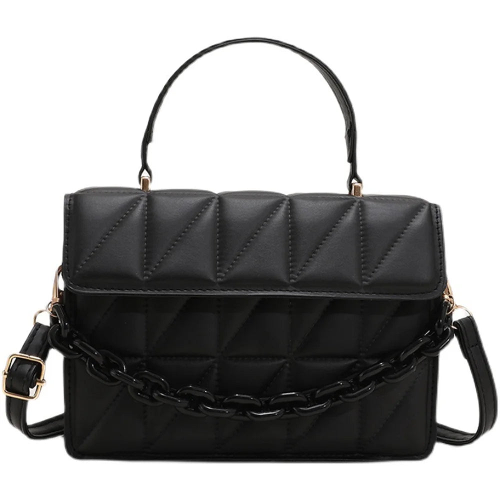 Fashion Plaid Women Shoulder Bag Chain Crossbody Bags Brand Designer Trendy Female Handbags and Purses Small Flap Top Handle Bag