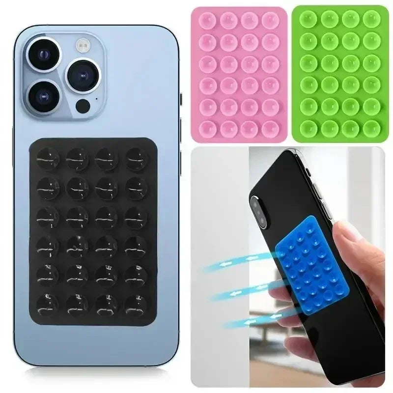 Phone Silicone Suction Cup Holder Multifunctional Suction Cup Wall Stand Square Anti-Slip Single-Sided Case Mount Back Sticker