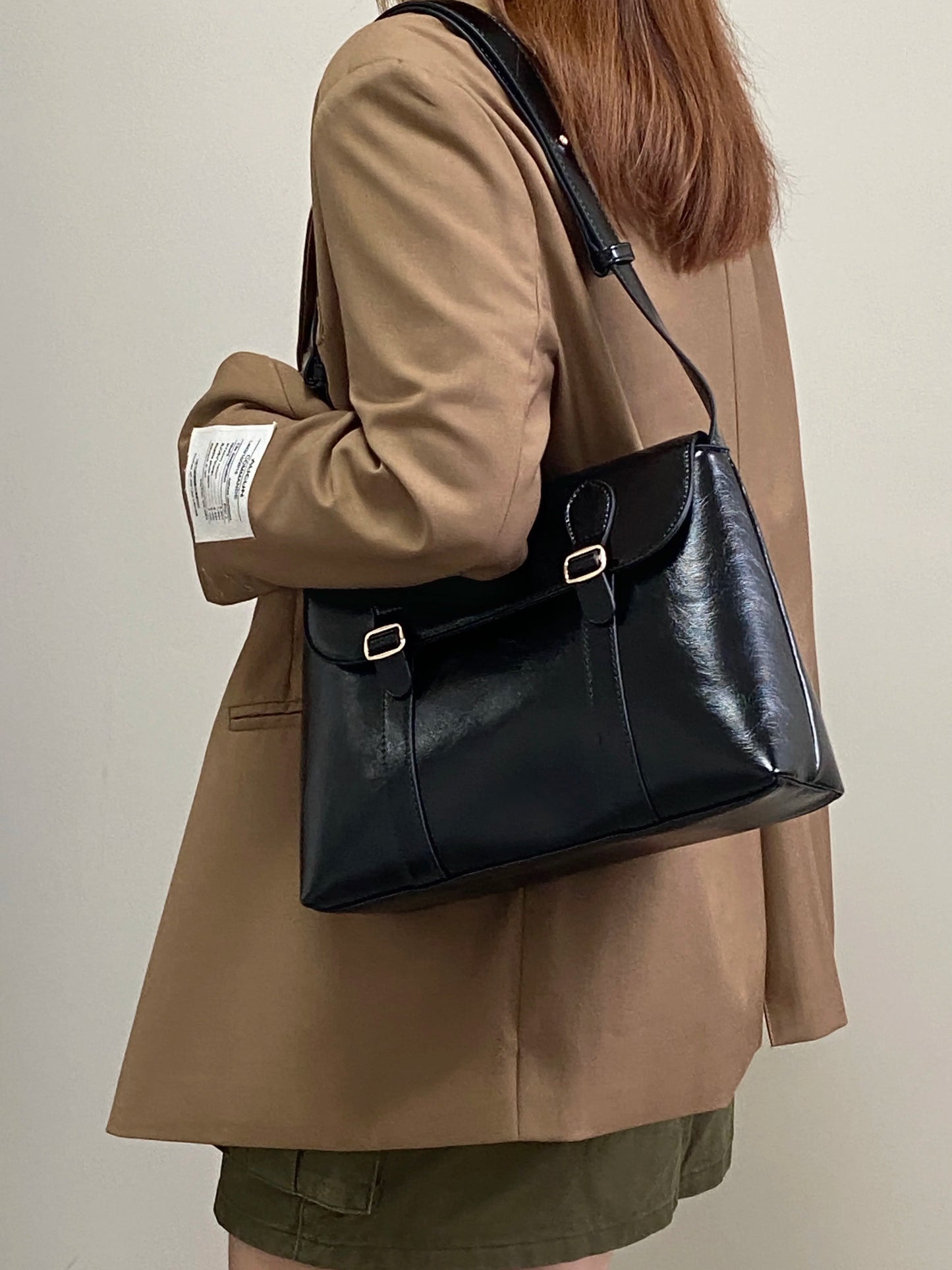 Vintage Women's Shoulder Bag Large Capacity Ladies Tote Purse Handbags Pu Leather Female Messenger Bags College Girls Book Bag