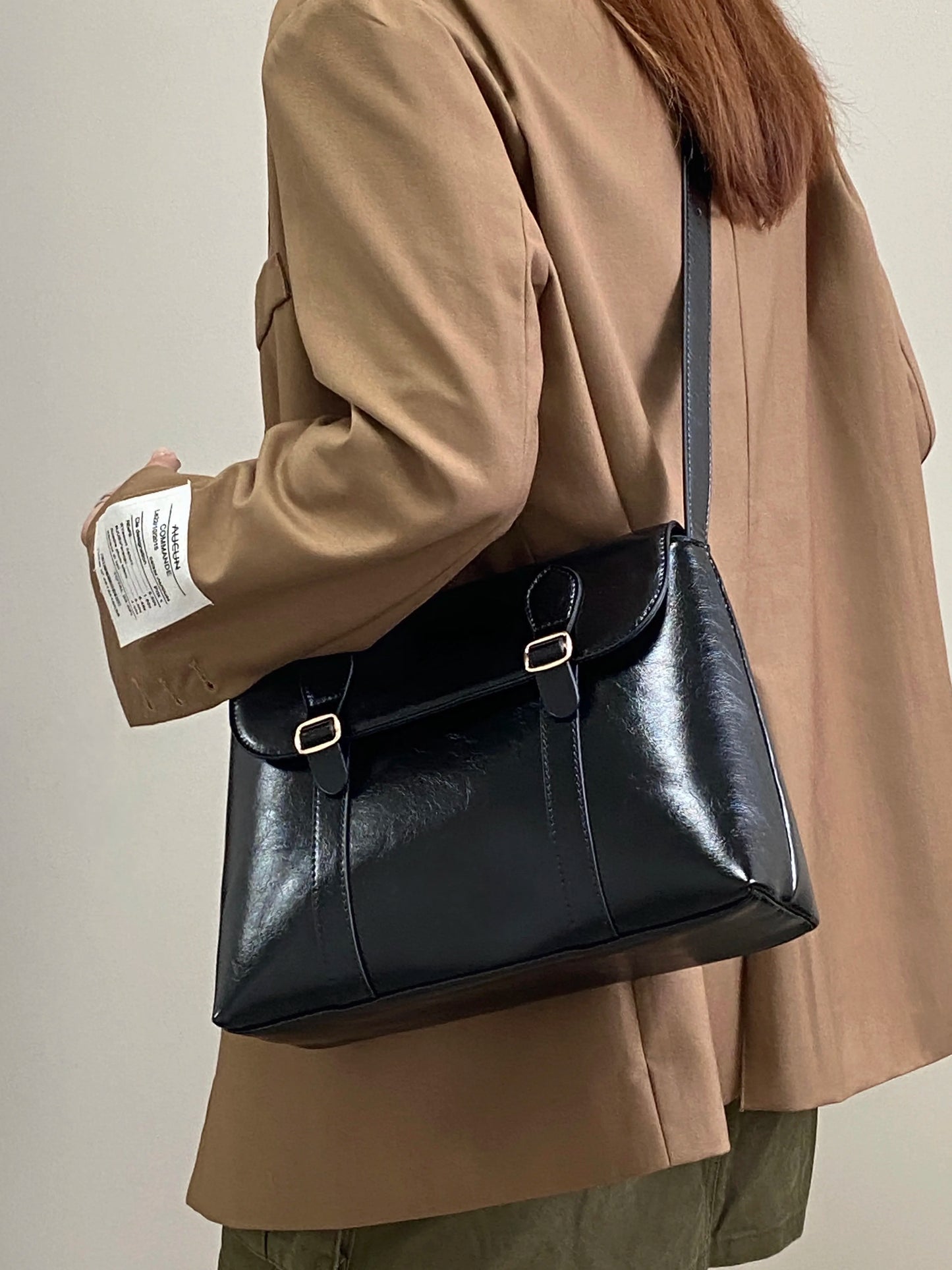 Vintage Women's Shoulder Bag Large Capacity Ladies Tote Purse Handbags Pu Leather Female Messenger Bags College Girls Book Bag
