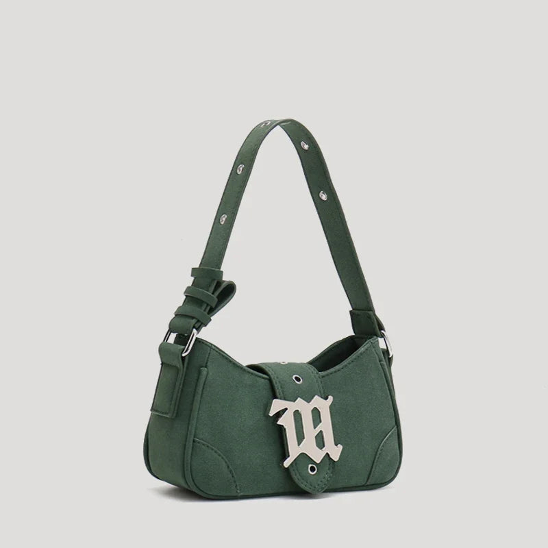 Casual Bags For Women Luxury Designer Brand Handbags And Purses 2024 New In PU Nubuck Sheet Metal Decoration Crossbody Bag Small