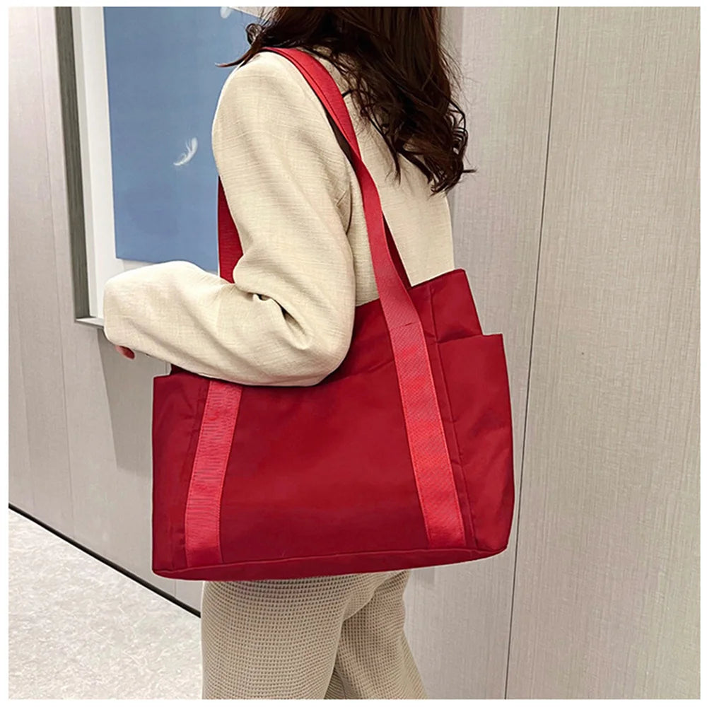 2024 New Handbags Casual Shopping Bags for Women Soft Canvas Big Capacity Tote Bag Messenger Big Mummy Shoulder Bag Ladies