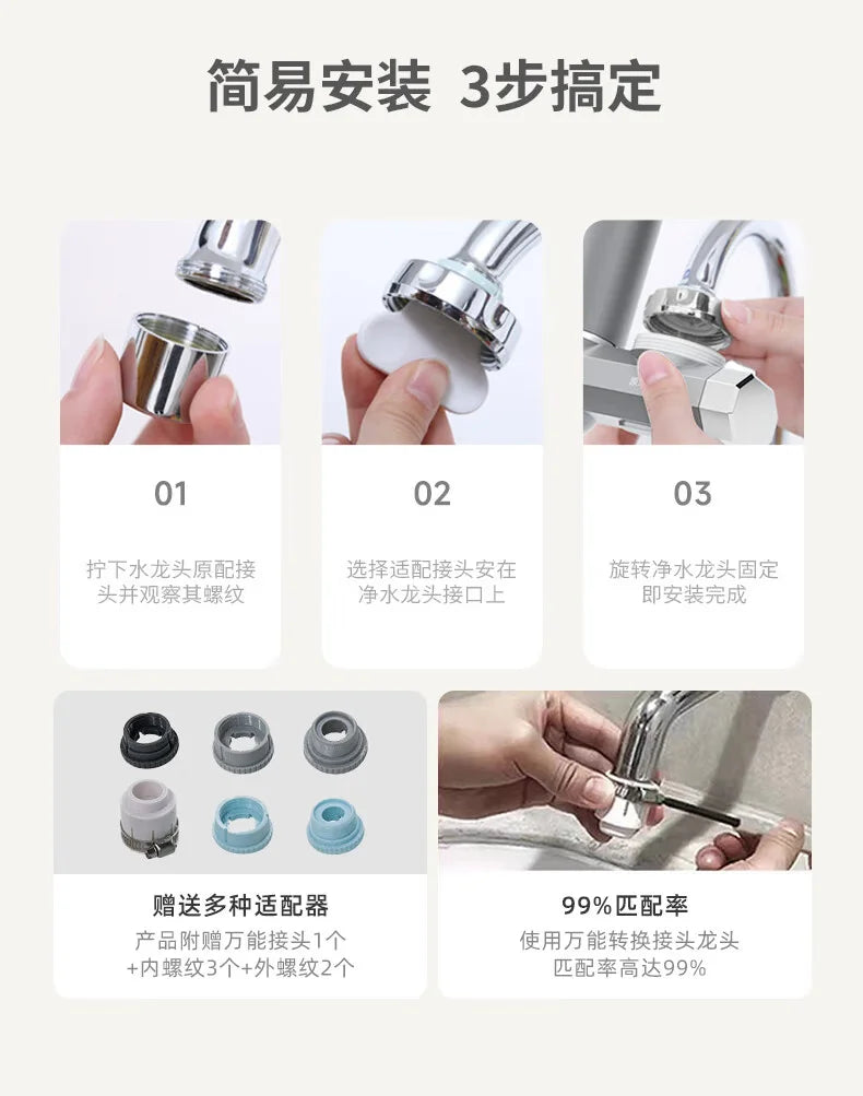 New Water-power sterilization faucet water purifier Ultraviolet deep sterilization 6-stage fine filtration