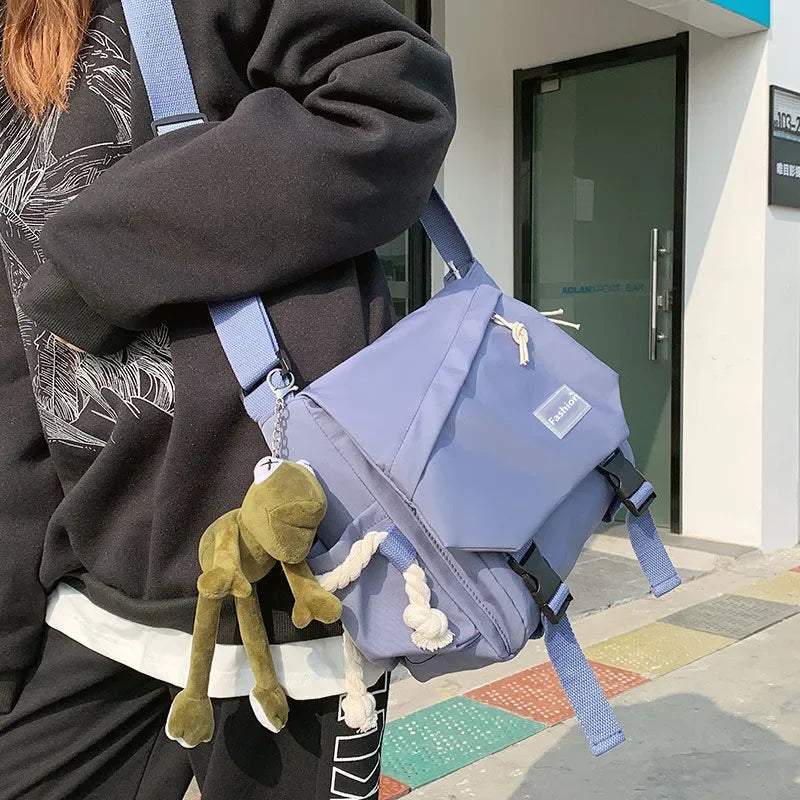 Youth Fashion Nylon Crossbody Bags for Women Handbags Shoulder Bag Large Capacity Solid Canvas Messenger Bag Girls School Bags