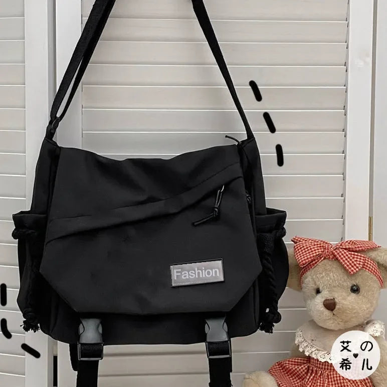 Youth Fashion Nylon Crossbody Bags for Women Handbags Shoulder Bag Large Capacity Solid Canvas Messenger Bag Girls School Bags