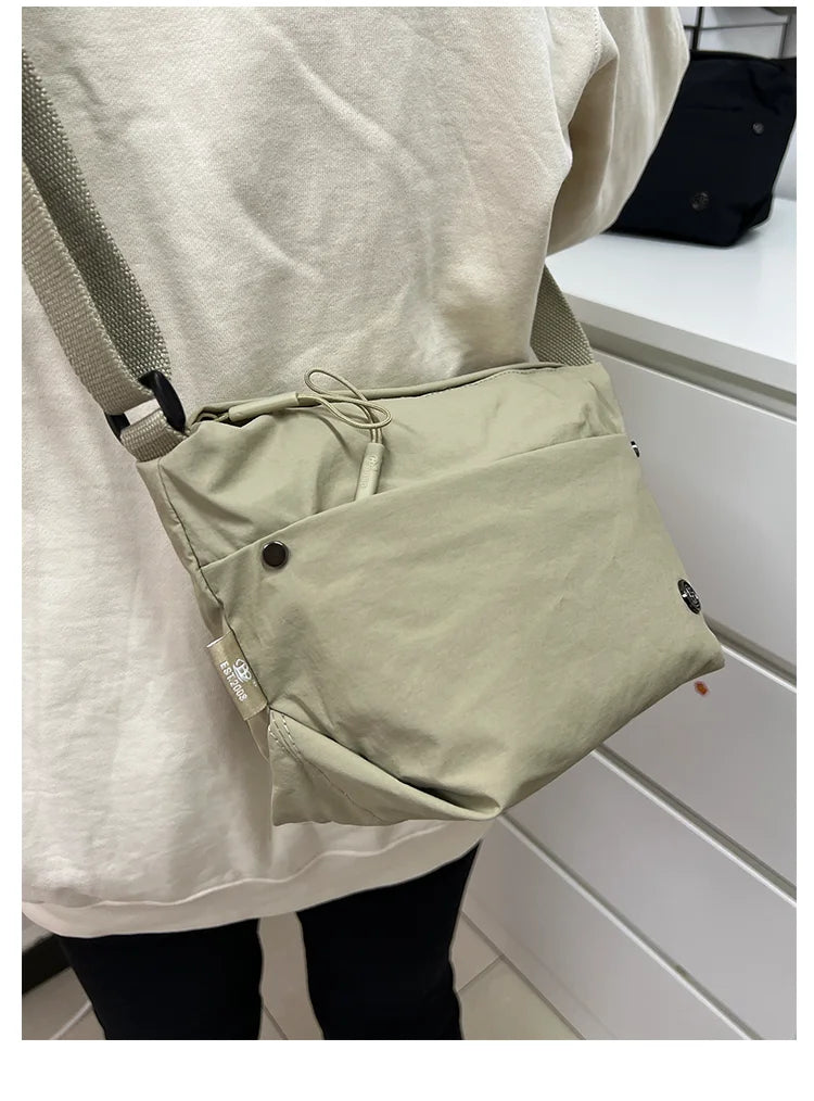 Ultra-light Nylon Crossbody Bag for Women Adjustable Wide Strap Lightweight Women's Bag Zipper Closure Stylish Messenger Bag