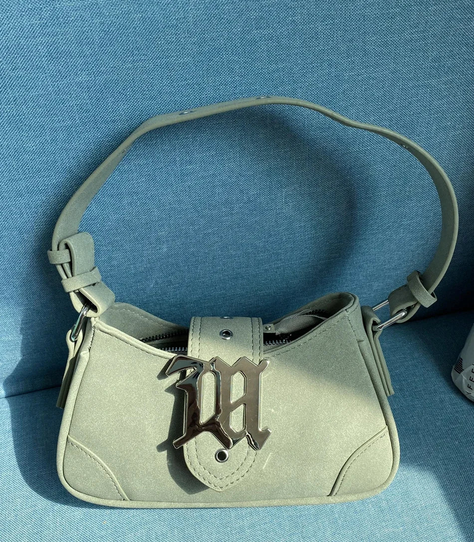 Casual Bags For Women Luxury Designer Brand Handbags And Purses 2024 New In PU Nubuck Sheet Metal Decoration Crossbody Bag Small
