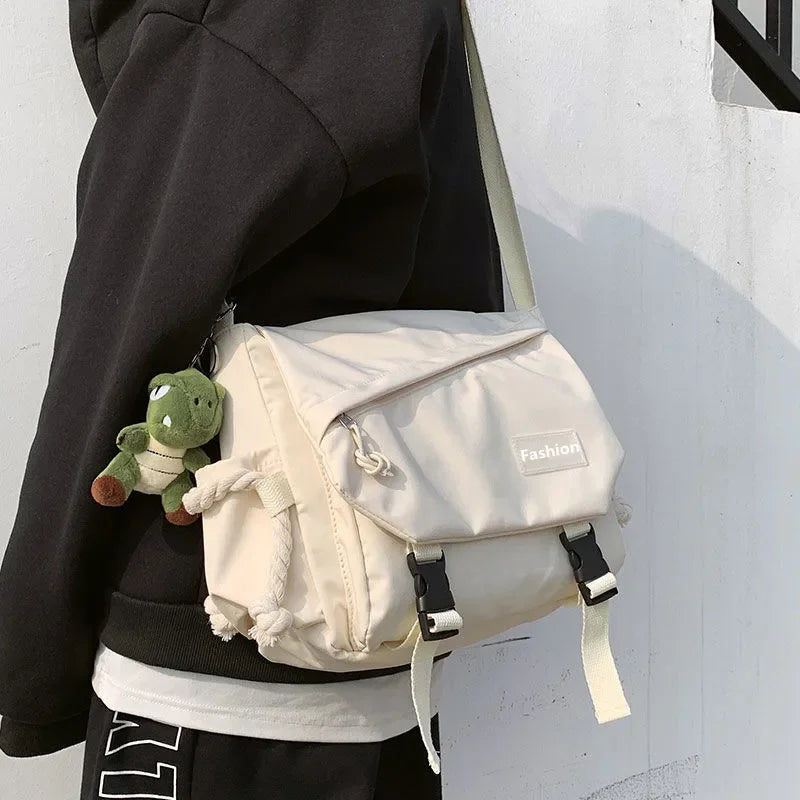 Youth Fashion Nylon Crossbody Bags for Women Handbags Shoulder Bag Large Capacity Solid Canvas Messenger Bag Girls School Bags