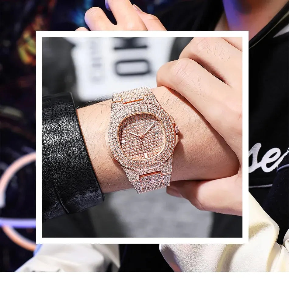 Luxury Fashion Mens Stainless Steel Watches Male Sports Quartz Wristwatch Calendar Luminous Clock Men Business Casual Watch