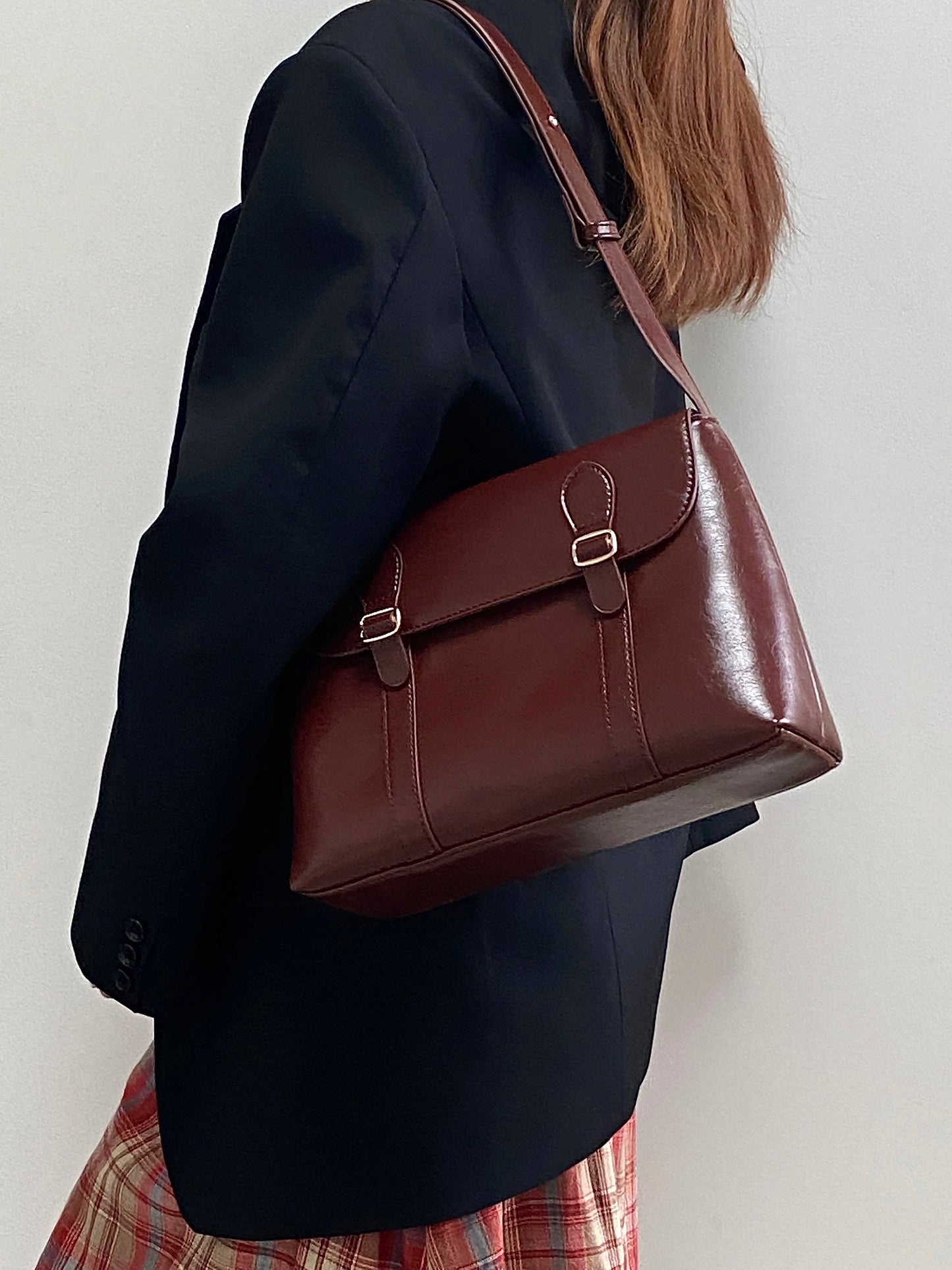 Vintage Women's Shoulder Bag Large Capacity Ladies Tote Purse Handbags Pu Leather Female Messenger Bags College Girls Book Bag