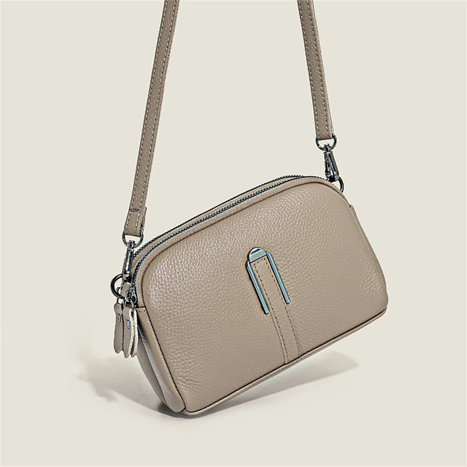 Genuine Leather Bag Luxury Women's Crossbody Bag for Woman Female Solid Color Clutch Phone Bags Shoulder Bag Messenger Bag Sac