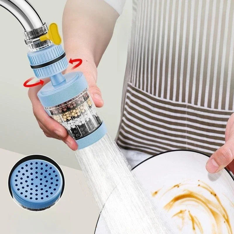 6-Layers Universal Kitchen Faucet Purifier Tap Filter Water Saving Bubbler Activated Carbon Filtration Shower Head Nozzle Filter
