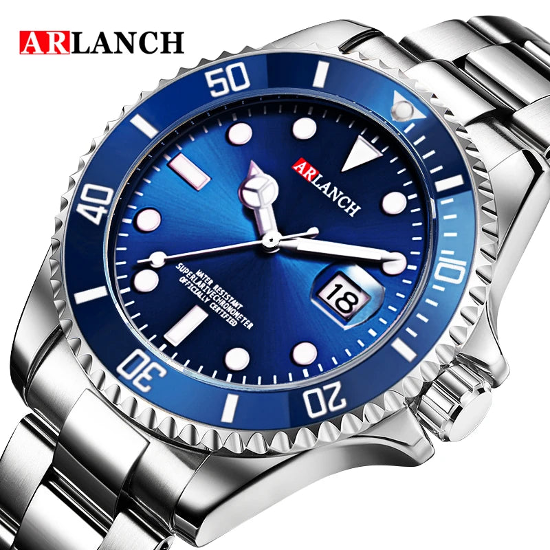 ARLANCH Hot Sell Men Quatrz Watch Sport Mens Watches Top Brand Luxury Waterproof Full Steel Quartz Clock Men Relogio Masculino