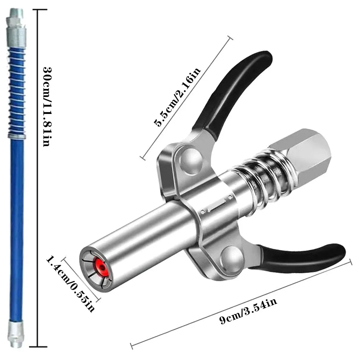 Grease Guns Coupler Heavy-Duty Oil Injector Pump Syringe Lubrication Nozzle Tooling Manual Greaser Fat Press Tip Car Accessories