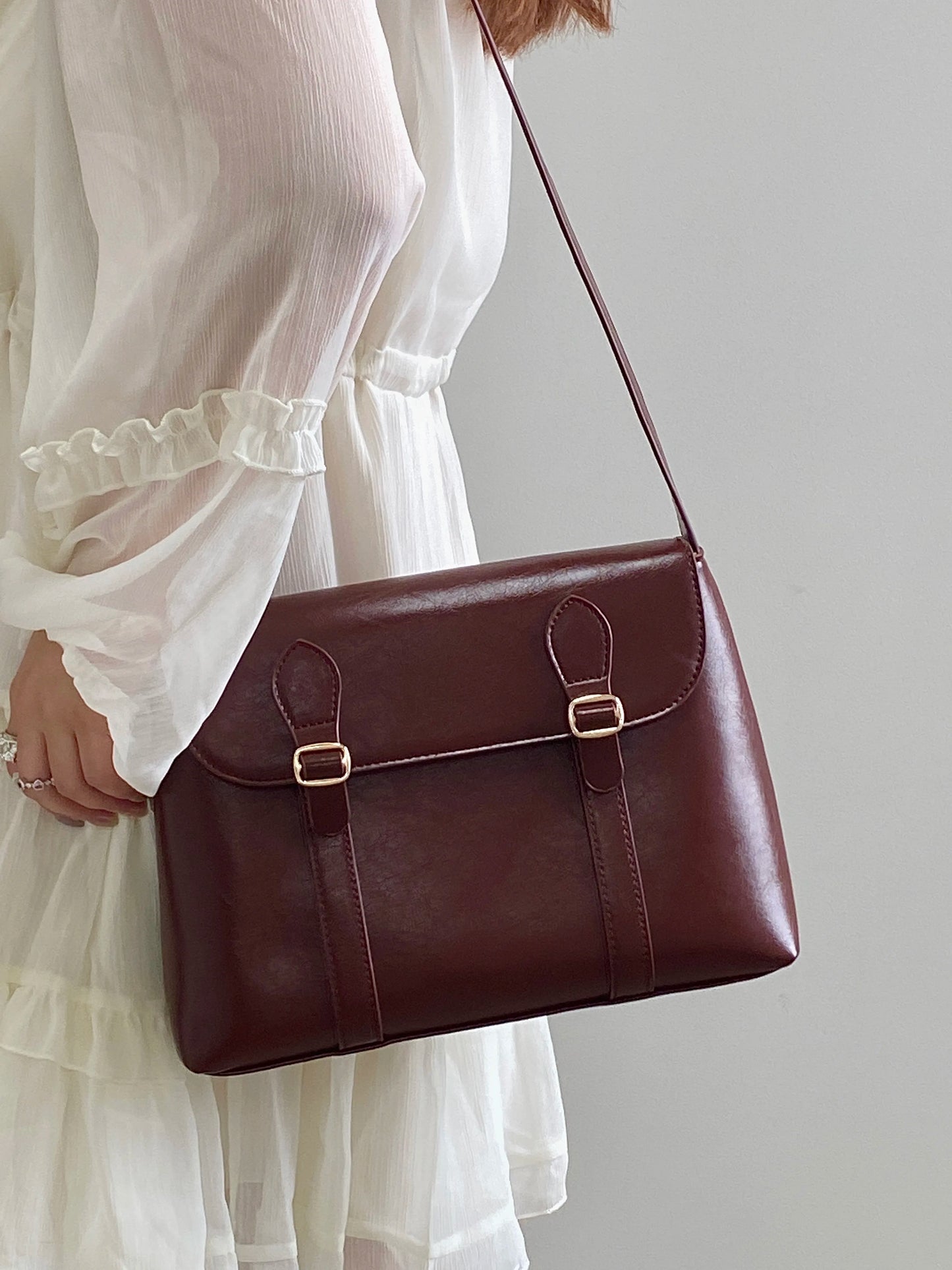 Vintage Women's Shoulder Bag Large Capacity Ladies Tote Purse Handbags Pu Leather Female Messenger Bags College Girls Book Bag