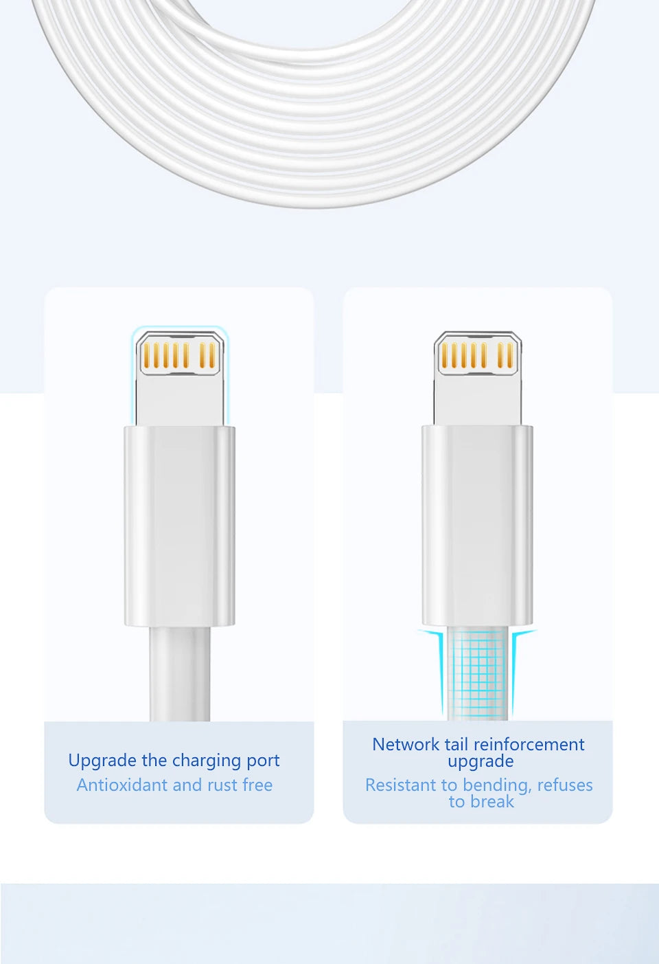 For APPLE USB Cable For iPhone 13 12 11 14 Pro Max XR X XS Max 6S 6 7 8 Plus iPad iPhone Charger Fast Charging Cable Accessories