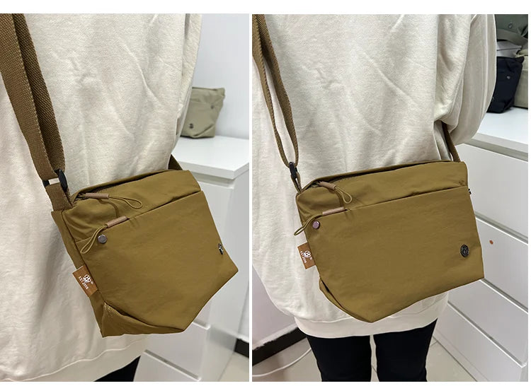 Ultra-light Nylon Crossbody Bag for Women Adjustable Wide Strap Lightweight Women's Bag Zipper Closure Stylish Messenger Bag