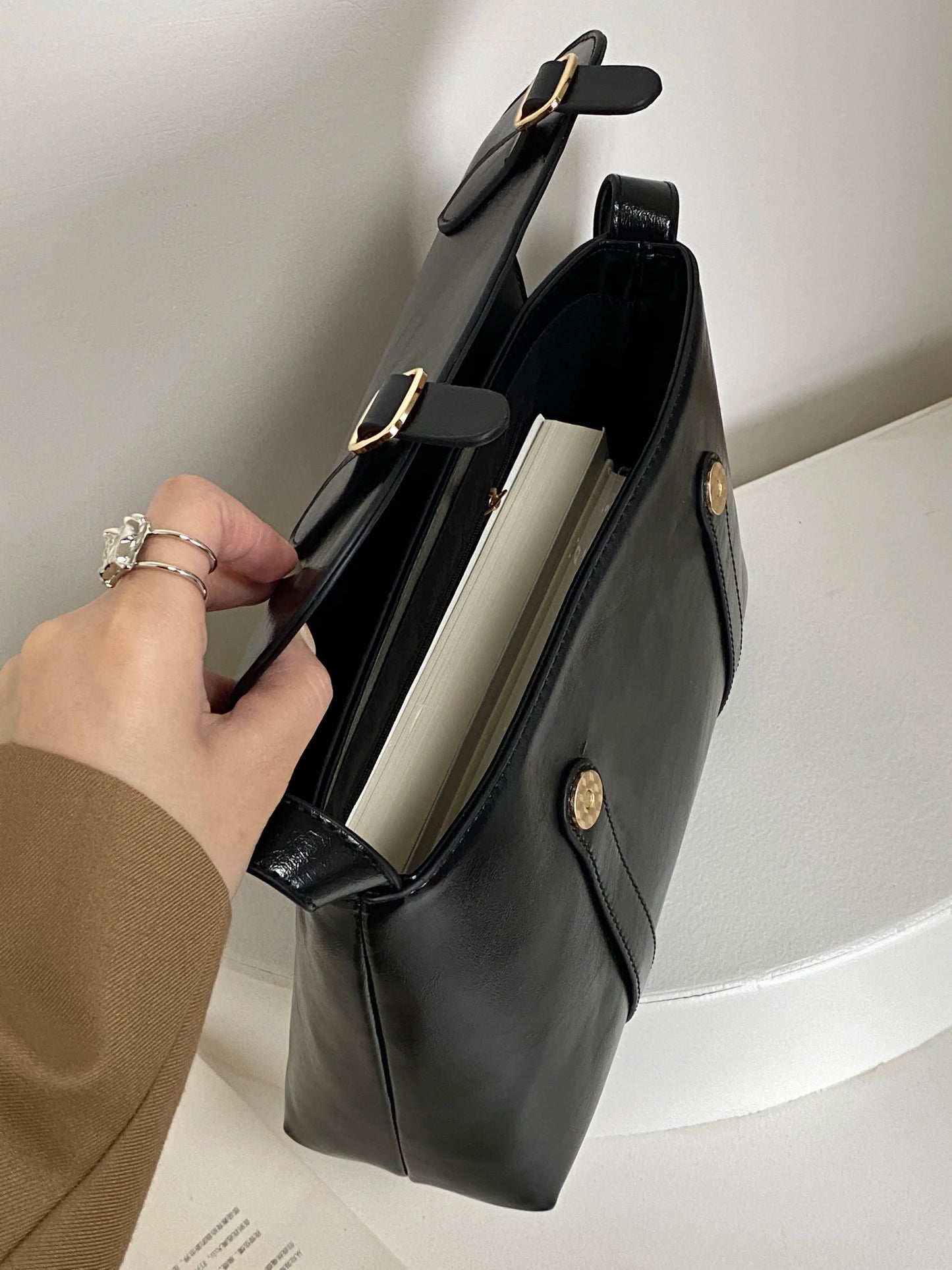 Vintage Women's Shoulder Bag Large Capacity Ladies Tote Purse Handbags Pu Leather Female Messenger Bags College Girls Book Bag