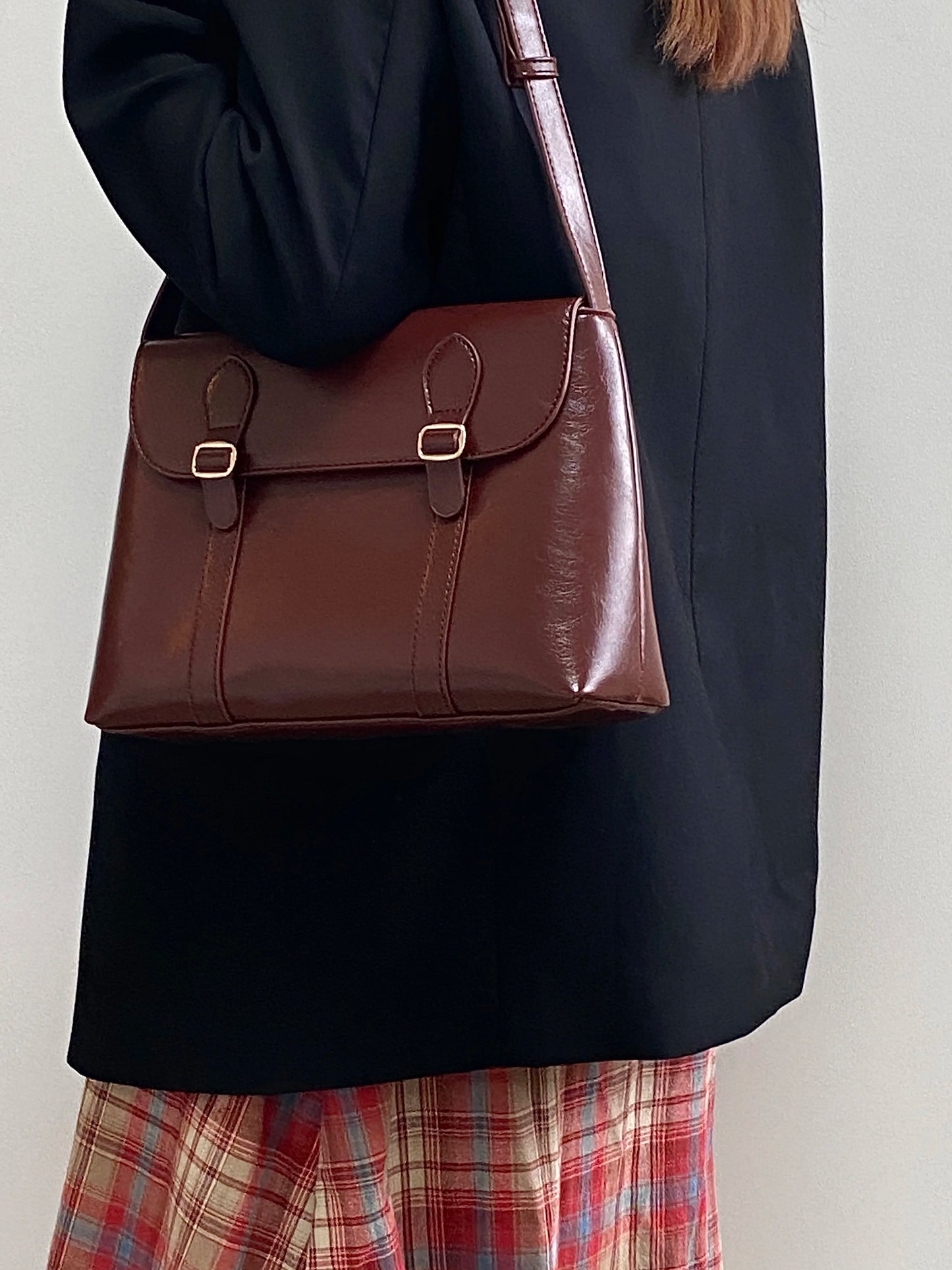 Vintage Women's Shoulder Bag Large Capacity Ladies Tote Purse Handbags Pu Leather Female Messenger Bags College Girls Book Bag