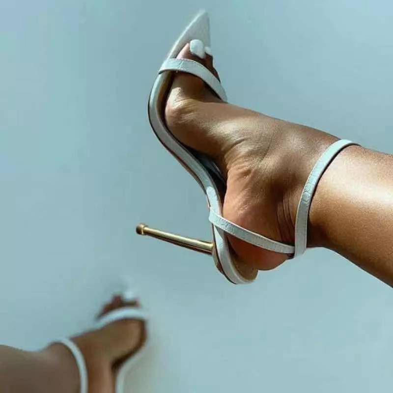 Spitzschuh Stiletto High Heel Sandalen Damen Sommerschuhe