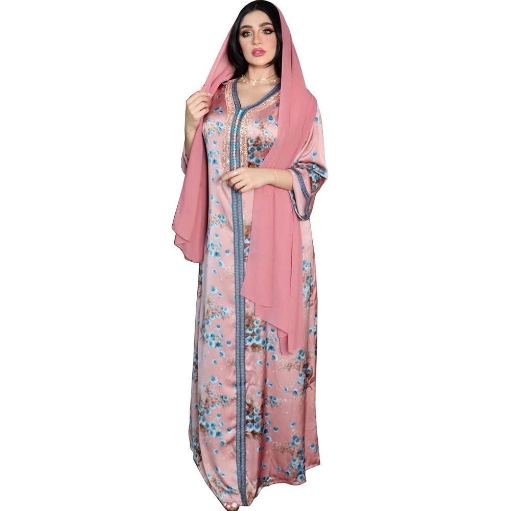Neues Hot Diamond Muslimisches Print-Kleid