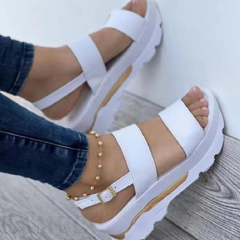 Damenschuhe Casual Schnalle Plateau Sandalen Sommermode
