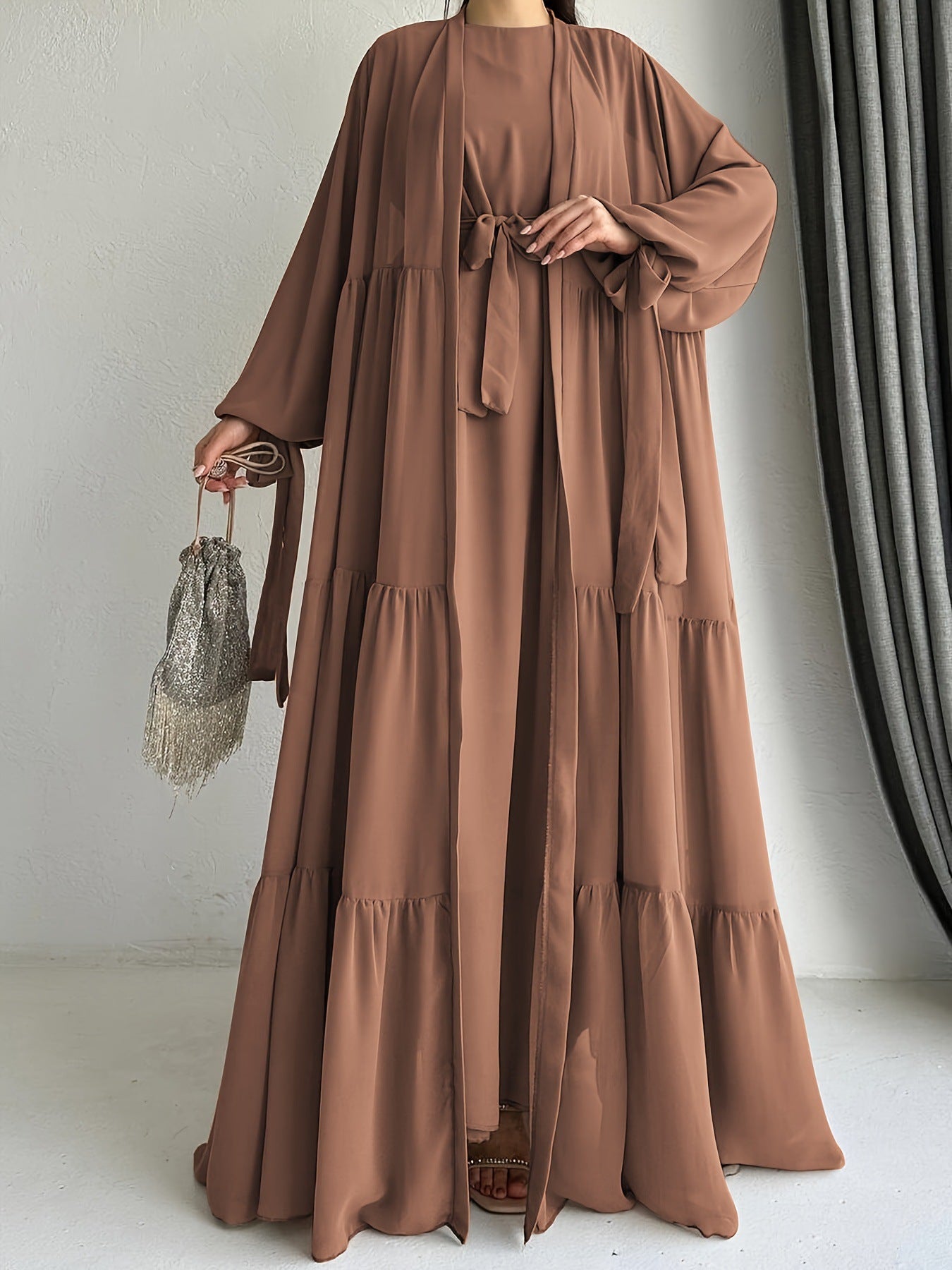 Muslimisches einfarbiges Westenkleid Mode