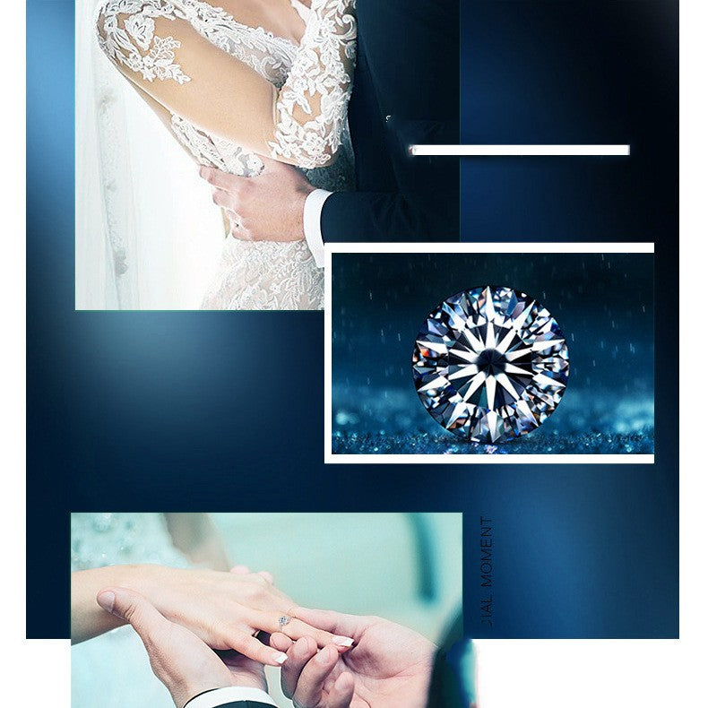 Sterling Silver 925 Moissanite Ring D