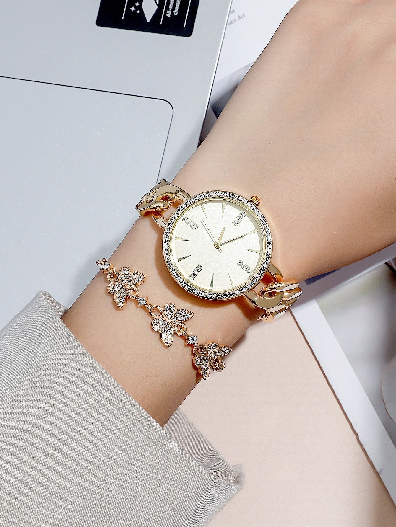 Damen Armbanduhr Einfache Dünne Armband Armbanduhr