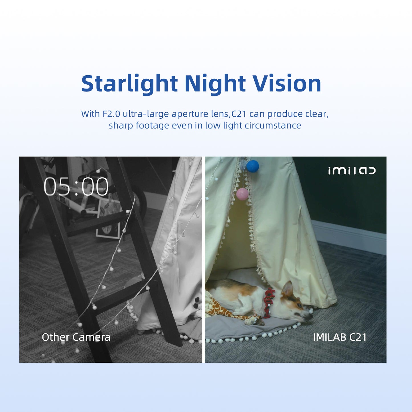 IMILAB C21 2.5K Überwachungskamera Video WLAN IP Smart Home Überwachungskamera Babyphone 360°-Sicht Starlight Nachtsicht-Cam