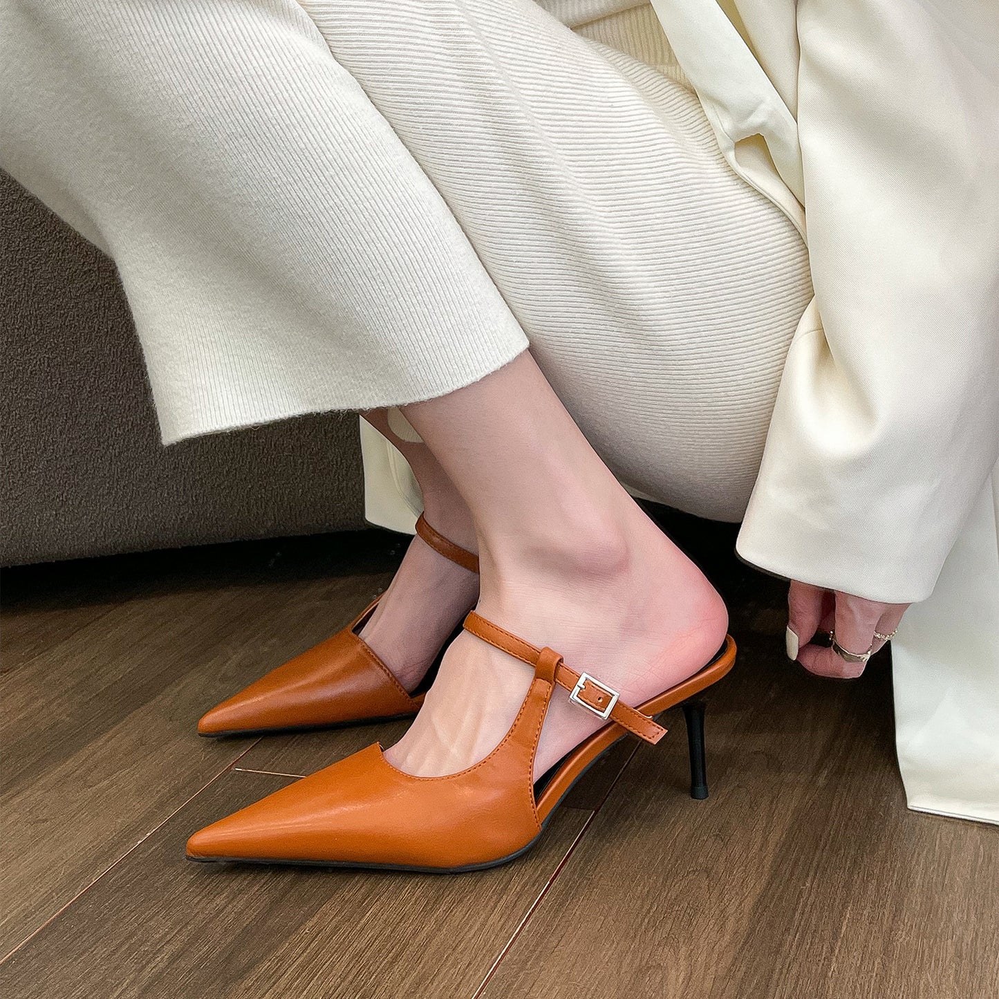 Spitze High Heel Schuhe Geschlossene Zehen Halbschuhe für Damen