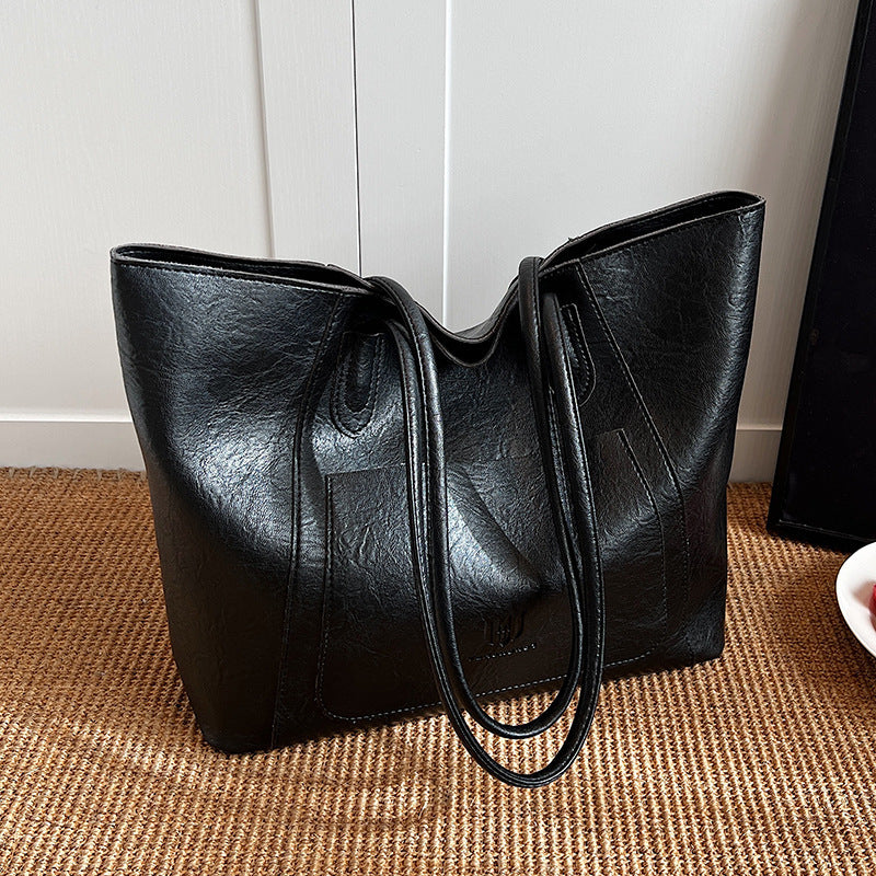 Lässige Retro-Umhängetasche Texture Class Commuter Tote
