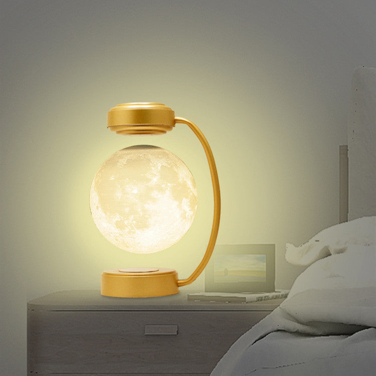 Lampe de Nuit Lune LED 3D sans Fil Magnétique en Lévitation Rotative Flottante pour l'École, le Bureau, la Librairie et la Décoration Domestique