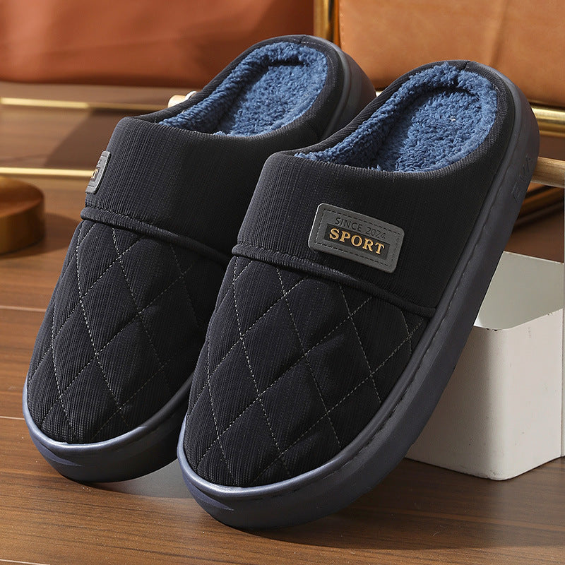 Herren Hausschuhe Winter Warm Plüsch Hausschuhe Indoor Rutschfeste Boden Schlafzimmer Slipper Casual All-Match-Schuhe