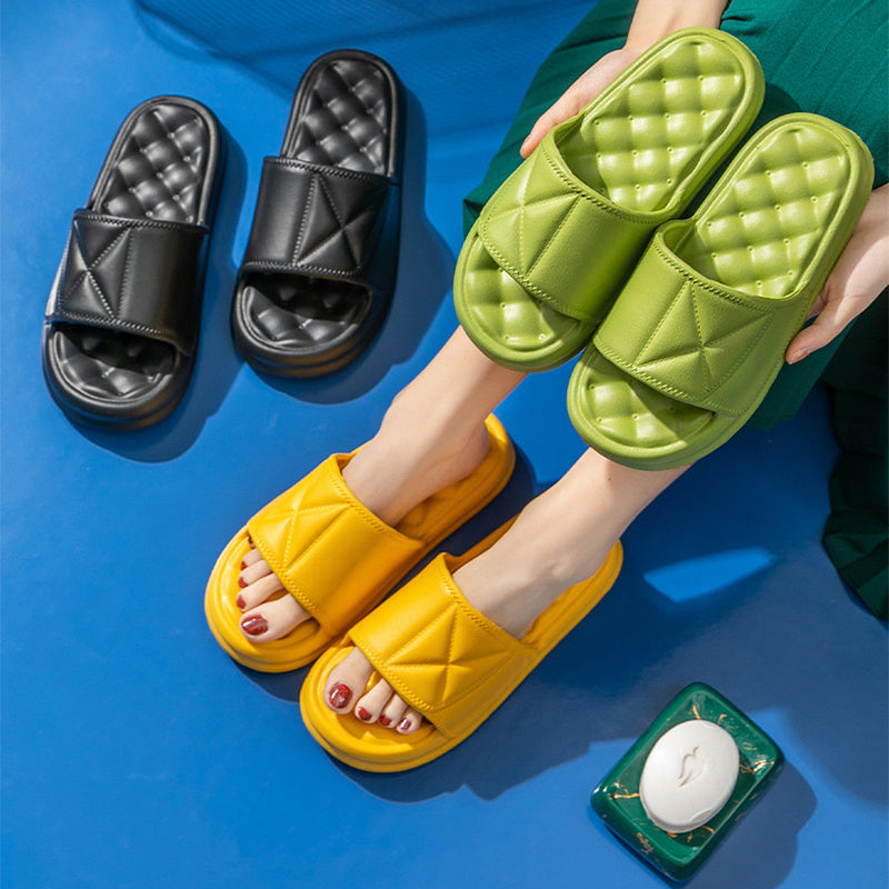 Damen Sommer Hausschuhe Home Weiche Hausschuhe Dicke Sohle Rutschfeste EVA Indoor Schuhe Flache Slides Paar Strandschuhe