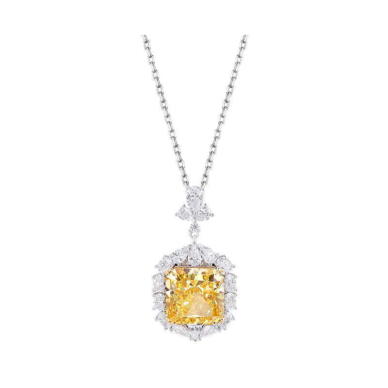 Damen leichte Luxus 925 Sterlingsilber Moissanit Diamant Halskette