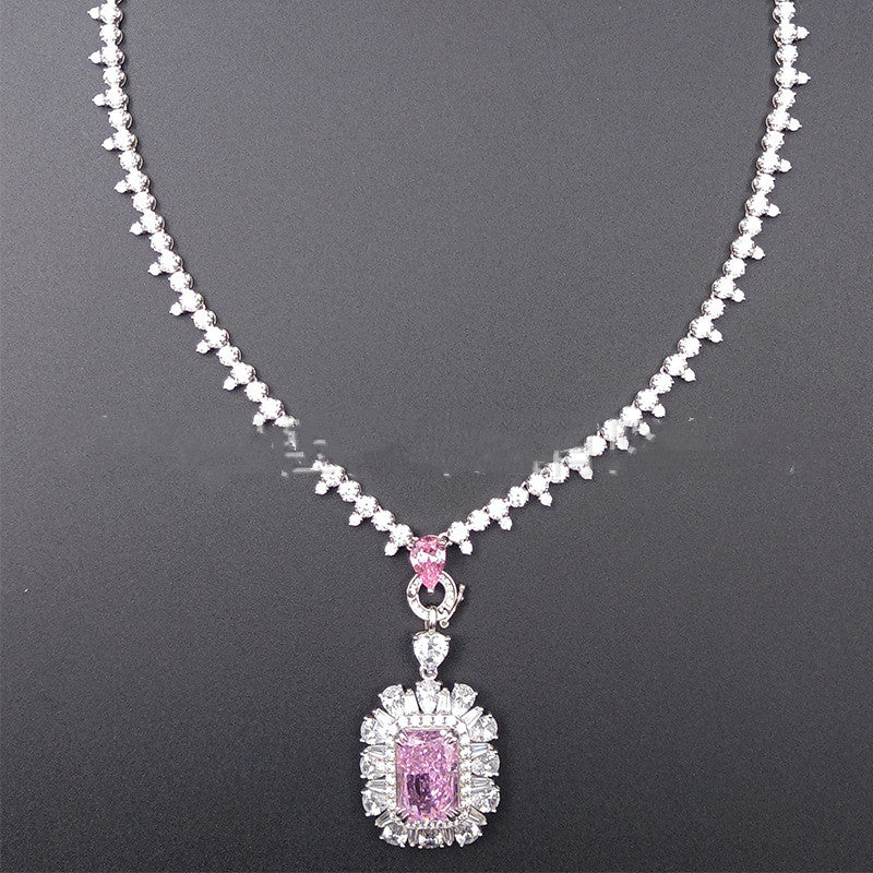 Zhou Hengfu Schmuck S925 Silber Zirkonia Halskette für Damen