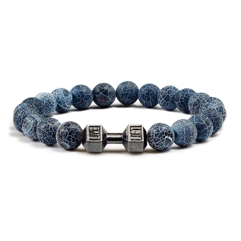 Türkis Energy Gun Schwarz Galvanisiertes Barbell-Armband aus Legierung