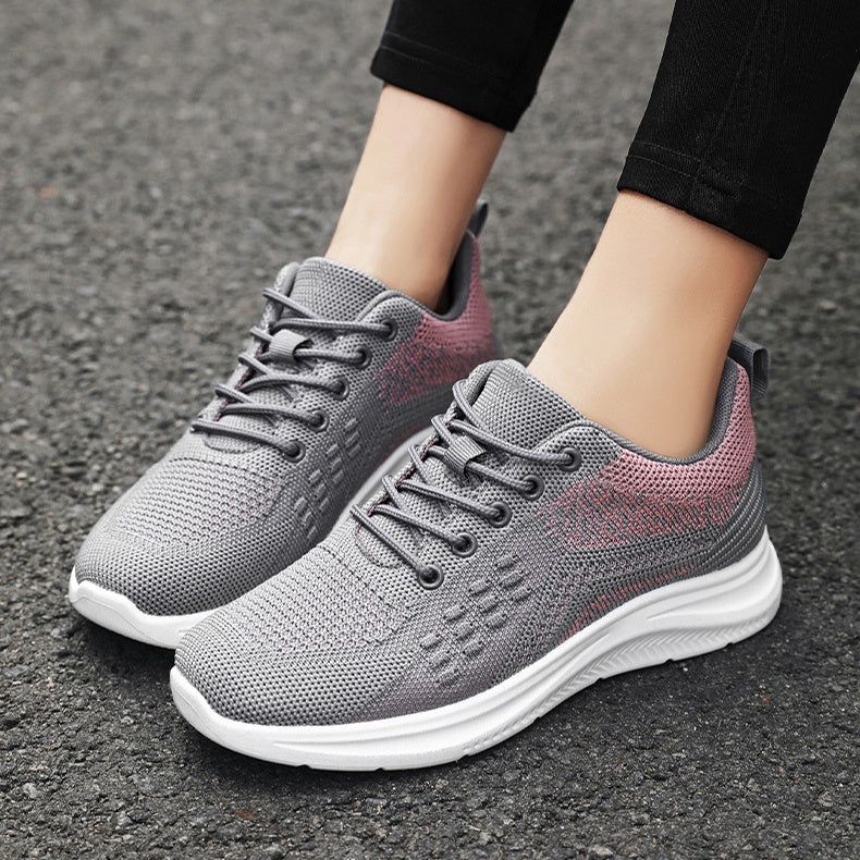 Schnür-Sneakers Damen Leichte atmungsaktive Flats Schuhe
