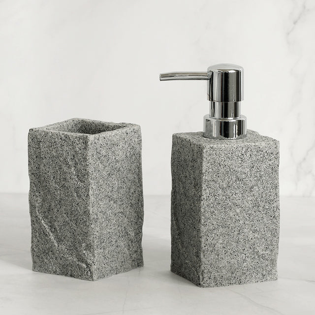 Trendy Bathroom Accessories Set Imitati Granite Resin Iiquid Soap D f