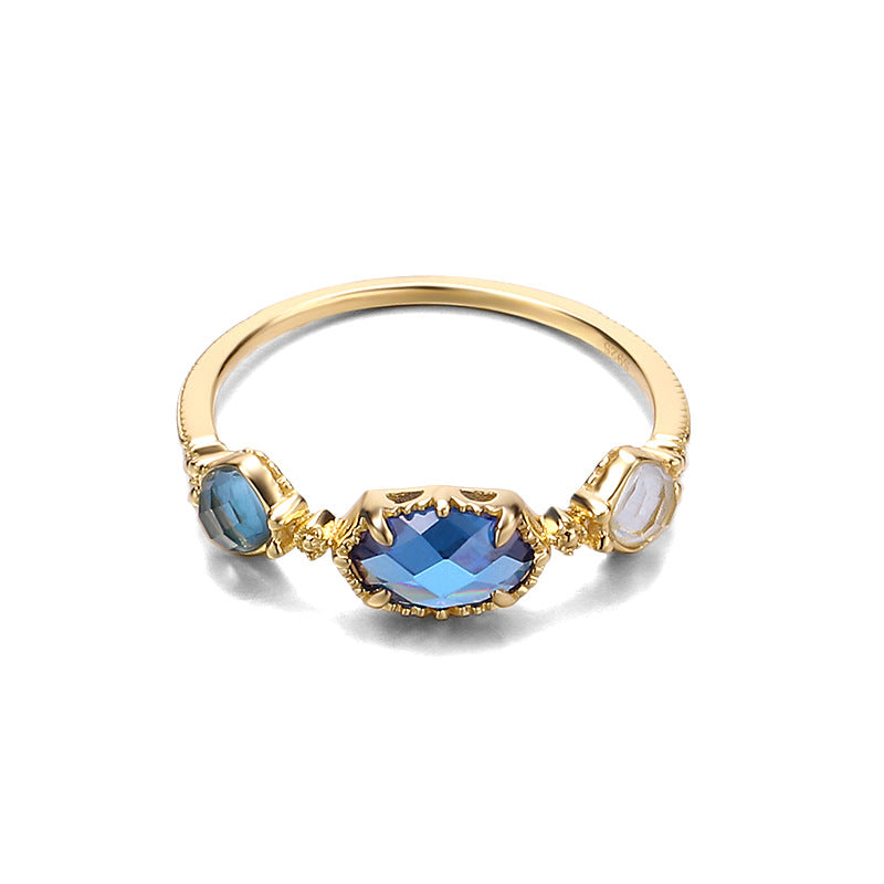 Bague vintage naturelle topaze pour femme