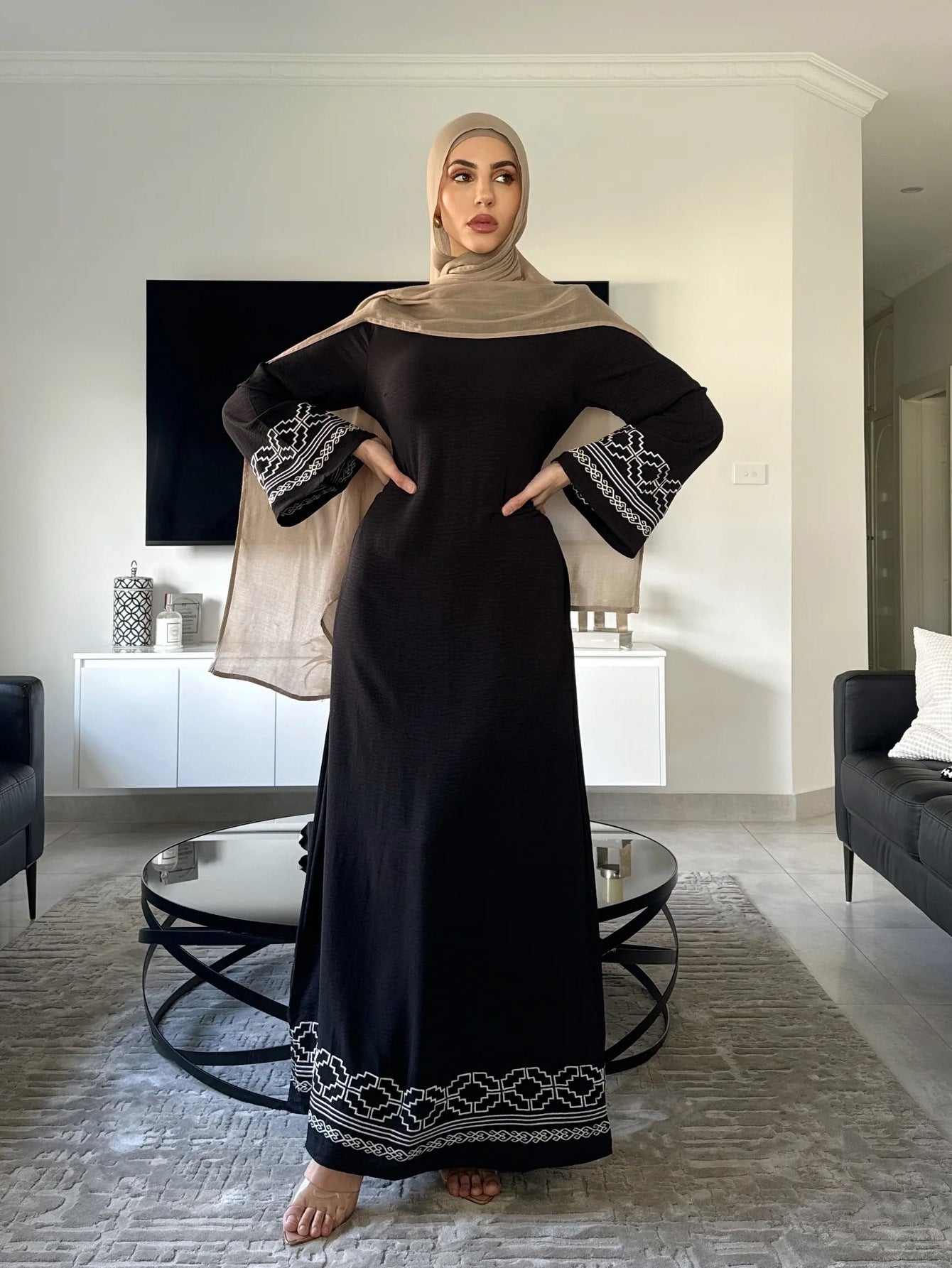 Fransen-Cardigan-Robe Muslimisches Kleid
